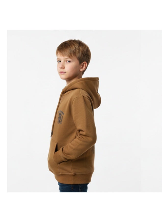 Caesar Milton boys' winter hoodie with prints on the chest and back - Image 2
